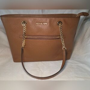 Michael Kors Brown Leather Tote Bag
